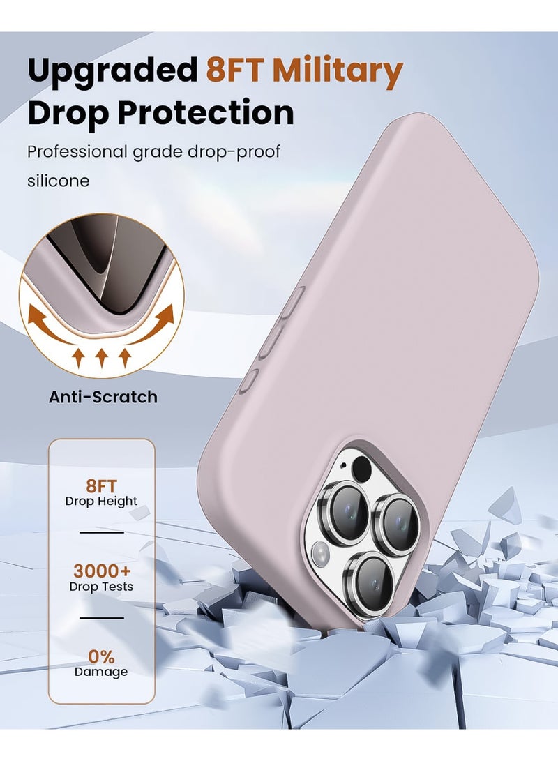 Compatible with iPhone 16 Pro Max Case 6.9 Inch Slim Liquid Silicone 4 Layers Soft Gel Rubber Shockproof Protective Phone Case with Anti Scratch Microfiber Lining (pink sand) - Image 2